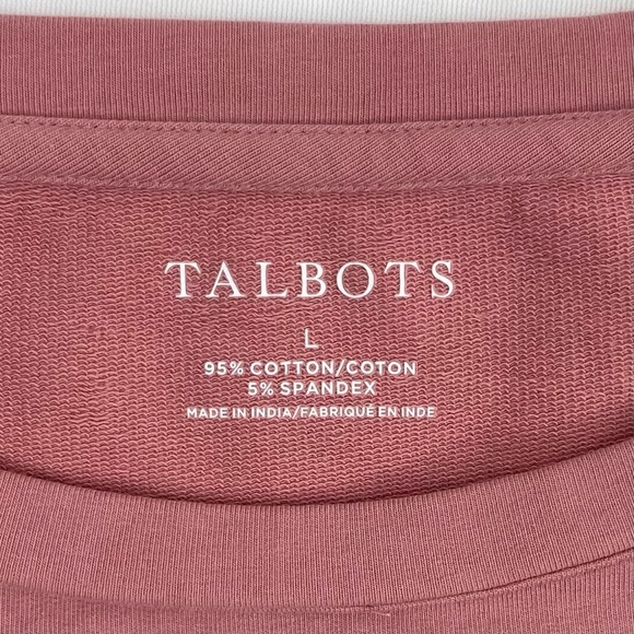 Talbots Women’s Dusty Rose Pink Long-Sleeve Top, Lace Eyelet Ruffle Trim, Size L - Picture 5 of 11